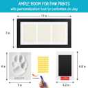 Seencool Paw Print Frame Kit, Dog Paw Print Kit with No Toxic Clay & No Mess Ink Pad, Pet Paw Print Impression Kit with Customization Tool, Wooden Pet Memorial Frame,DIY Dog Lover Gifts