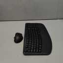 Wireless Keyboard and Mouse Combo, 2.4G Full Size Wave Keys Ergonomic Keyboard with Wrist Rest and 3-Level DPI Adjustable Wireless Ergonomic Mouse for Windows, Mac OS Desktop/Laptop/PC(Black)