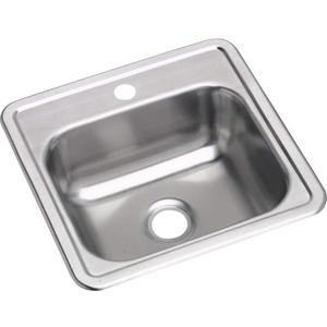 Elkay D11516 Dayton 15" Drop In Single Basin Stainless Steel Kitchen Sink - 1 Faucet Hole (15 x 15 with 3.5" Drain Hole)