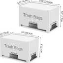 STWWO 2-Pack Trash Bag Holder Dispenser, Stackable Garbage Bag Dispenser, Extra Large Trash Storage Organizer for Kitchen Laundry Under Sink, Wall Mounted or Freestanding, Metal White