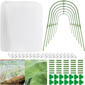 Twinkle Star Upgraded Garden Mesh Netting Kit, 10x30 ft Bird Netting with 6 Sets Garden Hoops(18 Wire Fasteners & 27 Straight Tubes & 35 connectors) for Plants Vegetables Raised Beds