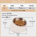 SuperDesign Mess Free 15 Slanted Bowl for Dogs and Cats, Tilted Angle Bulldog Bowl Dog Feeder, Non-Skid & Non-Spill, Easier to Reach Food S/0.5 Cup White