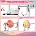 Apple Peeler, Slicer Corer Potato Peelers 3 In 1, Stainless Steel Heavy Duty with Suction Cup Base And 3 Extra Blades (White)