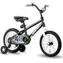 JOYSTAR 12" Pluto Kids Bike with Training Wheels for Ages 2 3 4 Year Old Boys & Girls, Black