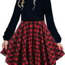 KYMIDY Girls High Low Midi Dress Long Sleeve Boho Swing Casual Dresses with Pockets for Kids 6-12 Years