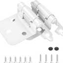 Chibery 1/2" Overlay Cabinet Hinges, 50 Pack Self Closing Flush Mount Hinges with Door Bumper, Variable Decorative Hardware for Bathroom, Furniture, Kitchen Cabinet Doors, White