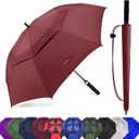 Baraida Large Golf Umbrella Windproof Auto Open for Rain | Vented Double Canopy, Heavy-duty, Rainproof, Big Umbrellas for Rain(72 Inch, Burgundy)