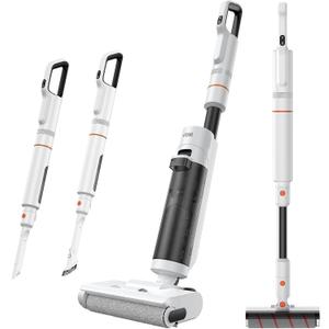 JONR ED20 Pro 4-in-1 Wet Dry Vacuum Cleaner Cordless,17000 Pa Vacuum Suction Power, Self-Cleaning and Automatic Drying with One Click, Intelligent Voice Reminder (Black)