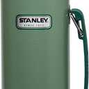 Stanley Heritage Classic Vacuum Bottle with Handle 1.1 qt | Wide Mouth w/Leakproof Cup Lid | Keep Drinks Hot or Cold | Insulated Stainless Steel Thermal Bottle | BPA-Free | Hammertone Green (35.2 Ounces)
