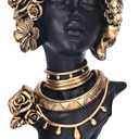 African American Woman Bust Statue, Vintage African Figurines and Sculptures, Elegant Art Decor for Home and Office, Ornamental Accent for Living Room, Bookshelf Perfect Housewarming Gift
