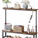 Homde 2-Tier Narrow Console Table: 39.4" Industrial Design with Outlets, 39.3" Length