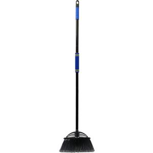 Four-Section Rod Long-Handled Broom,Heavy-Duty Broom, Angle Broom for Outdoor/IndoorBlack+Blue
