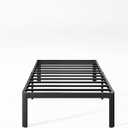 KERAMIK 14 Inch High Twin Bed Frames No Box Spring Needed, Metal Bed Frame Twin Size with Round Edge, Easy Assembly, Heavy Duty, Black