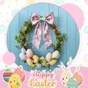 2 x 2Pcs Boxwood Wreath Sash Collection for Front Door: Perfect Spring, Easter, Valentines Decor with Elements Detailing, Water Proof, No Fading, No Fear of Sun, Rain, Wind, Specially Designed for Outdoor