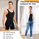 Mens Sleeveless Full Body Shaper Underwear Slimming Compression Bodysuit Shapewear Tummy Control Fajas Para Hombres (XL/2XL)