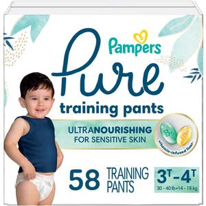 Pampers Pure Protection Training Underwear, Unisex, Size 3T4T, 58 Count, Premium, Hypoallergenic, Soft, Absorbent