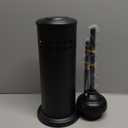 DOWRY Anti-Hand Off Toilet Plunger with Holder for Bathroom,Powerful Efficient Force Suction Cup,Heavy Duty, Deep Cleaning Black (18.7In)