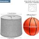 Drum Lampshades Set of 2, 11.6" Top x 12.6" Bottom x 9.8" High Lamp Shades for Table Lamps, Bedside Lamps, Floor Lamps, Gray Fabric Lampshade, Easy Assembly Lamp shade Replacement, Spider Fitter