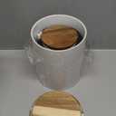 LE TAUCI Food Storage Containers with Airtight Lids, 78/25 oz Ceramic Sugar Canisters Sets, Embossed Large Jars for Pasta, Oats, Coffee Bean, Cookies, Rice, Grains, Tea - Set of 2, Fireworks