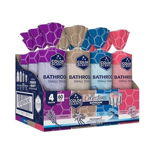 Color Scents 4 Gallon Garbage Bags – Small Scented Garbage Bags for Bathroom & Bedroom| 5 Pack| Twist Tie | Collection | Made in USA