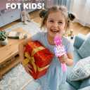 Amazmic Toys for Girls, Kids Karaoke Microphone Toddler Microphone for Kids with Lights, for Girls, Birthday Party Boys Toy Age 3 4 5 6 7 8+(Light Pink)