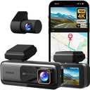 4K Dash Cam Front and Rear, 170 Ultra Wide Dashcam with ADAS, Night Vision, 24/7 Parking Mode, Sony IMX415 Sensor, WDR, Free 64GB SD Card, 5G/2.4G WiFi, Built-in GPS, Loop Recording (silver)
