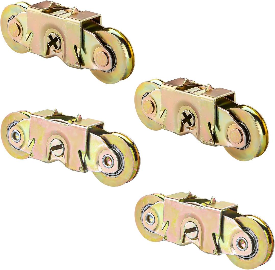 MaxxGeek Sliding Patio Door Tandem Roller Assembly Fit Andersen Sliding Door Rollers Replacement #1997061 (1982 to P) & Replaces #1273704 (1964 to 1982),1-1/4'' Roller Bearing(4 Pack)