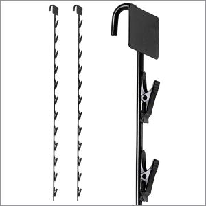 3 Pack Clip Strip Heavy Duty Metal Merchandising Strips, Clip Strips for Hanging Chips, Snacks, Candy in Retail Stores, Black, 31" Long, 2.5" W x 1.5" H Header, 12 Hook Stations