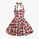 Vintage Dresses for Girls Halter Dress Sleeveless Bowknot Heart Neck 4-12 Years L