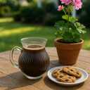 Turkish Tea Glasses  Striped Borosilicate Glass Mugs Set of 6 (200 ml / 7 oz)  Heat Resistant Glass Tea Cups  Curved Design Coffee Mugs  Dishwasher Safe