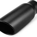A-KARCK Exhaust Tip 3 Inch Inlet, 3" Inlet 4" Outlet 12" Overall Length Clamp On Muffler Tip For Truck Tailpipe, Rolled Angle Cut Design