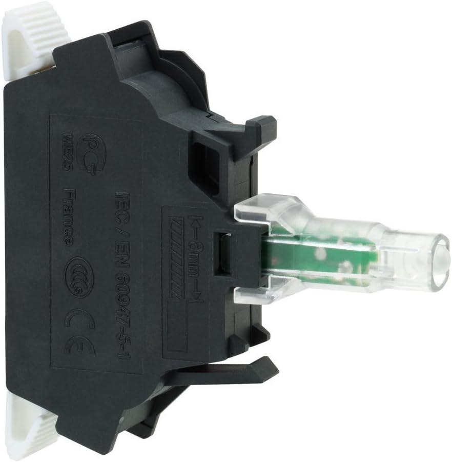 Schneider Electric Harmony 9001K lluminated Push Button Head for Industrial Machinery, Chromium Plated Metal Bezel, Fits 30mm Diameter Cutouts, 110-120V AC, Push-Pull, 40mm Red Mushroom (9001KR9P1R)