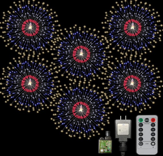Homesprit Fireworks lights 6 Pack Starburst lights with 8 models