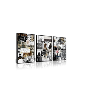Fashion New York Wall Art Vintage Trendy Posters Aesthetic New York Canvas Wall Art Black White Leopard Wall Decor Girly Room Pictures Fashion Prints for Bedroom 12x16 Inch Unframed Set of 3