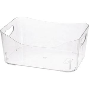 YBM HOME Storage Bins - Clear Plastic Organizers and Baskets for Kitchen Pantry, Bathroom, Toys and Food Storage 12 Pcs