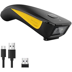 NETUM QR Code Scanner, Mini Barcode Scanner Bluetooth Compatible, Small Portable USB 1D 2D Bar Code Scanner for Inventory, 2.4G Cordless Image Reader for Tablet iPhone iPad Android iOS PC POS - C750