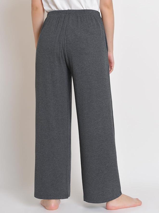 Women's Petite Lounge Pants Loose Fit PJ Pants Soft Knit L