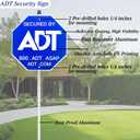 28" ADT Security Signs for Yard with Stake & 10 Pcs ADT Window Stickers, 100% Aluminum Heavy Duty Weatherproof Home Security Sign Weather Resistance, 1 PACK