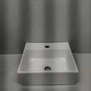 Wall Mount Bathroom Vessel Sink, 13 Rectangle Floating Ceramic Basin for Small Bathroom with Faucet/Pop-up Darin/P-trap, No Overflow, Modern White