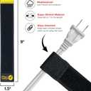 Selfie Straps by Wrap-It Storage, 9-inch (10-Pack), Black - Stretchy Hook and Loop Cord Organizer that Stays Attached to Cord for Electrical Cable Management and Organization