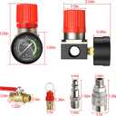 Preciva Air Compressor Pressure Switch Control Valve with 4 Way Valve Air Pressure Regulator 0-180PSI / Safety Pressure Relief Valve/Threads Pipe & Plug