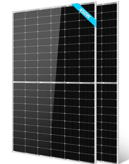 2Pcs 450 Watt Solar Panel 12V, 25% High Efficiency, Dual-module Parallel Anti-Shade Design, for RV Van Marine Home Rooftop Off-Grid Systems (2 Pack 450W) SG450WM