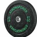 Bumper Plates Set, 2‑Inch Olympic Recycled Rubber Weight Plates for Barbell Speckled Crumb Rubber Bumper Plates, Shock‑Absorbing, Low‑Noise & Drop‑Resistant for Home & Garage Gym Workouts 25lb