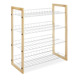 Whitmor Wood & Chrome 4 Tier Closet Shelf