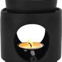 BYZCYSG Black Wax Burner, Ceramic Tealight Warmer, Scented Oil Diffuser, Black Ceramic Tea Light Candle Holder