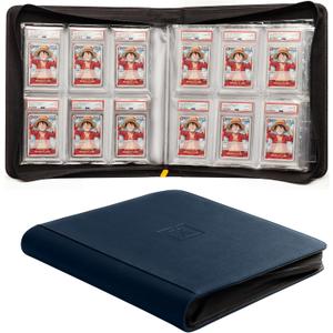 X PRO Graded Card Binder - Holds 60 Graded Slabs, Suitable for PSA and CGC Slabs | 6 Pocket Slab Binder Design | Ringless PSA Slab Binder | PSA Slab Case (Midnight Blue)