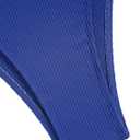 ZAFUL Women's Cutout Bikini Sets Scoop Neck Back Criss Cross Tie Ribbed High Cut Bikini Swimsuit Two Piece Bathing Suits (1-royal Blue)