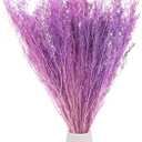 Dried Flowers Bouquet 17" Dry Limonium Flower Bundle for Home Decor/Flower Arrangement Caspia Dried Baby's Breath Flowers Bundle Natural Table Vase Decoration [Purple, 120g]