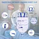 Urinary Drainage Bag 2000ml Catheter Bags, 10 Pack Professional Urine Bags for Men with Anti-Reflux Valve, 48" Tube Drainage, Adjustable Clips & Hanging Hook
