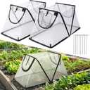 33"14.5"14.17" Foldable Garden Row Accelerator Plants Cover 2PCS with Zipper Door Waterproof Small Greenhouse Plant Cage Guard Protector for Vegetable Flower from Animals with 8PCS Ground Stakes